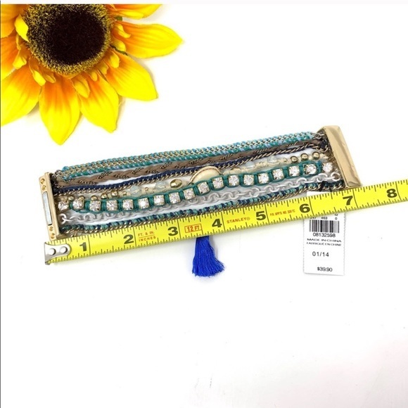 NWT Express BOHO MultiStand Magnetic Bracelet Blue - Picture 4 of 8